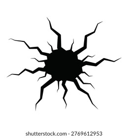 Black silhouette of a spider or insect with many legs on white background icon