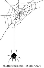 Silueta negra de una araña sobre fondo transparente, Imagen PNG. Silueta negra de una araña sobre fondo transparente, Imagen PNG. Icono minimalista de la araña en negro.