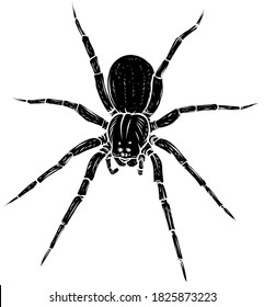 black silhouette spider steed crossbow scary vector illustration art