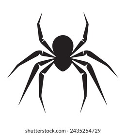 A black silhouette spider vector.