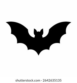 Black silhouette of a spooky bat