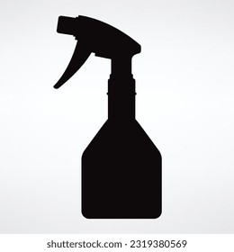 Black silhouette of Spray bottle icon vector. Spray bottle. Hairdresser tool silhouette.