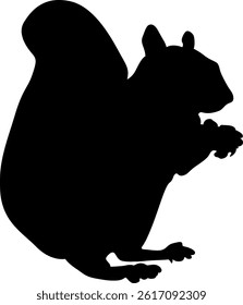 Black Silhouette of a Squirrel 
