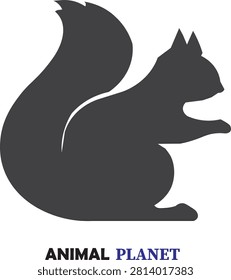 Black silhouette of a squirrel animal vector icon with squirrel silhouette wildlife isolated creature illustration minimalist climbing environment biodiversity conservation blackandwhite