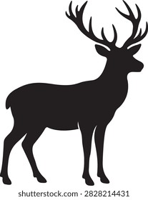 Black silhouette standing rusa