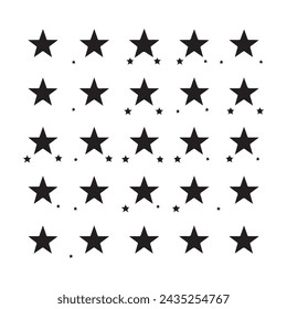 A black silhouette star set