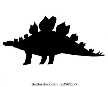 Black Silhouette Of Stegosaurus