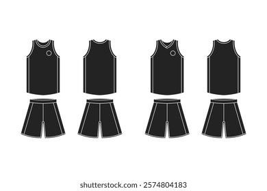 black silhouette style basketball jersey vector