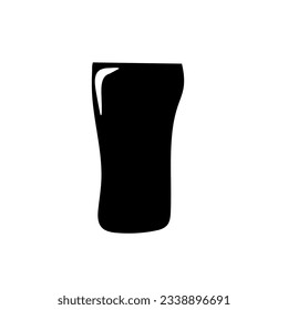 Black silhouette style beer wine and water glasses mugs vector illustration