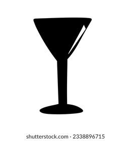 Black silhouette style beer wine and water glasses mugs vector illustration
