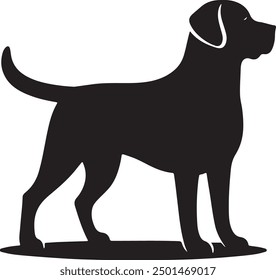 black silhouette style dog logo vector illustration art with white background