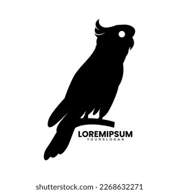 black silhouette style parrot logo