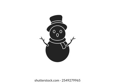 black silhouette style snowman icon