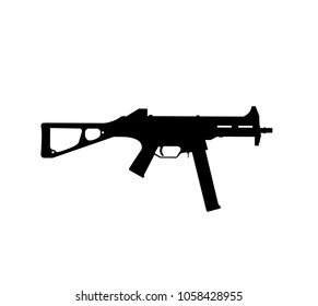 Black Silhouette Submachine Gun Stock Vector (Royalty Free) 1058428955 ...