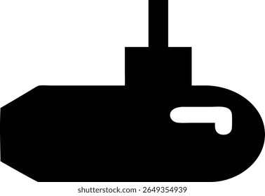 
Uma silhueta preta de um submarino, provavelmente um ícone ou símbolo.