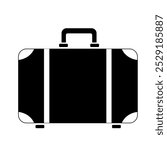 Black silhouette of a suitcase. Suitcase vector icon. Vector, isolated illustration on a white background.