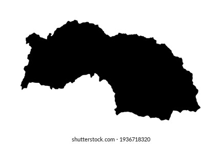 Black silhouette of Sumiswald city map in Bern, Switzerland on white background