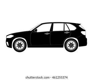 black silhouette. suv