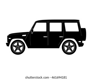 black silhouette. suv