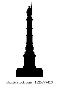 Black Silhouette of Symbol of Boston - Soldiers and Sailors Monument