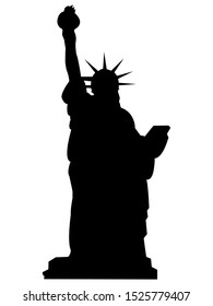 Black Silhouette of Symbol of New York - Statue of Liberty