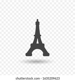 Black Silhouette of Symbol of Paris - Eiffel Tower. Stock vector illustration