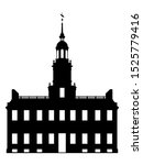 Black Silhouette of Symbol of Philadelphia - Independence Hall