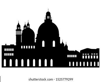 Black Silhouette of Symbol of Venice - Santa Maria della Salute