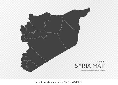 Black silhouette of Syria map on transparent background. EPS10 vector file organized in layers for easy editing.