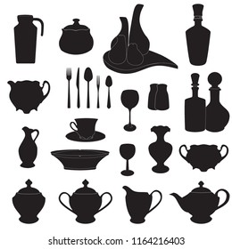 Black silhouette of a tableware