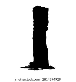 A black silhouette of a tall tower or structure on a white background, emphasizing shape and outline without details or context.