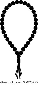 Black Silhouette Tasbih Islamic Beads for Moslem Prayers