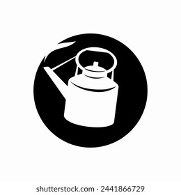 Schwarze Silhouette aus Teekanne und Tasse. In: Vector Illustration Teko.