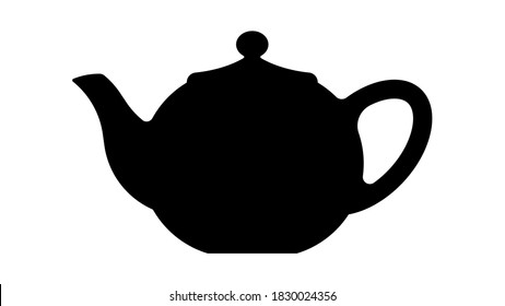 Black silhouette of a teapot for tea or coffee. Template for menu, cards or posters.