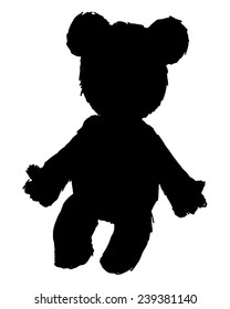 black silhouette of teddy bear