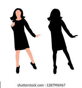 black silhouette teenager girl rejoices