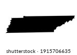 black silhouette of Tennessee state map on white background