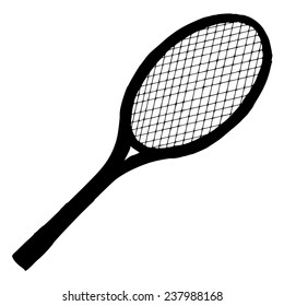 Tennis Racket Silhouette Stock Vector (Royalty Free) 1075969826