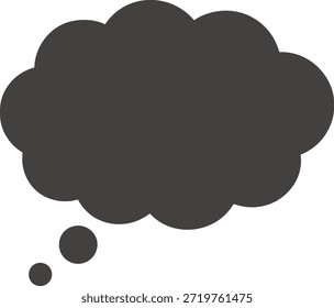 Schwarze Silhouette einer Gedankenblase oder eines Sprechballons Symbol