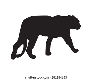 black silhouette of tiger