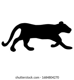 Black silhouette of a tiger. Vector illustration.