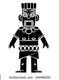 Black Silhouette :  Tiki Statue