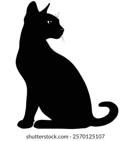 Black silhouette of a Tonkinese