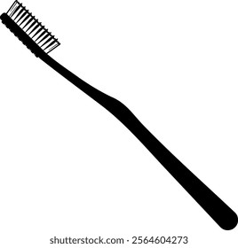 black silhouette of a toothbrush without background