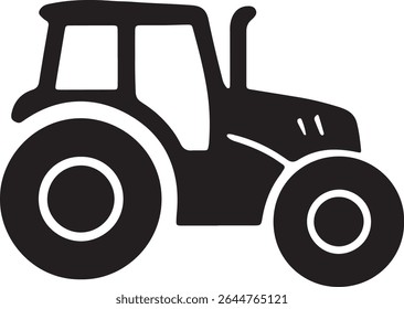 A black silhouette of a tractor is shown.