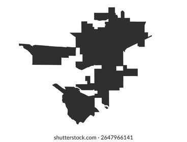 Black silhouette of the Tracy city area. Minimalist vector illustration, ideal for graphic design or iconography.
