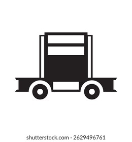 Gráfico de vetor de reboque de silhueta preta para transporte