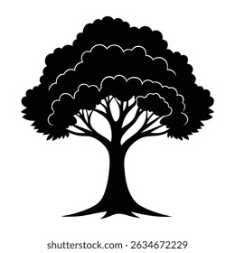 Black silhouette tree icon simple nature graphic