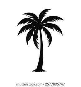 A black silhouette tree on a white background