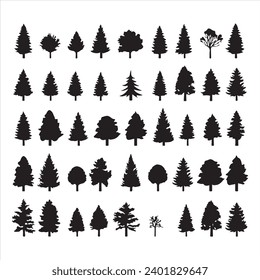 A black silhouette Tree set 